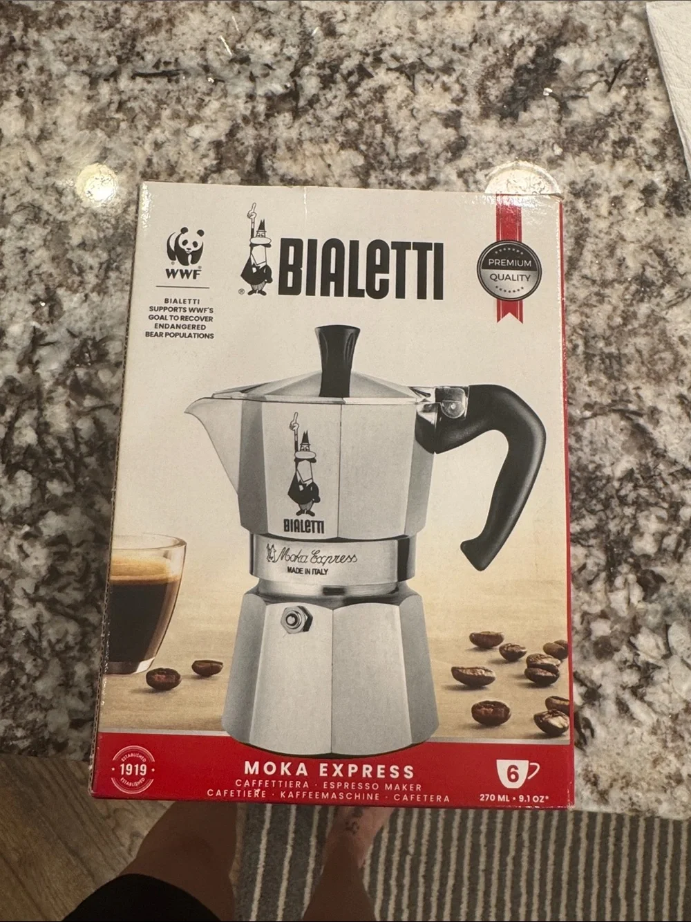 Moka Express Stainless Steel Espresso Maker - Silver/Black